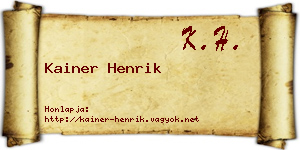 Kainer Henrik névjegykártya